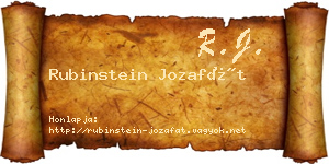 Rubinstein Jozafát névjegykártya